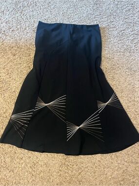 Black Embroidered Flare Skirt - Classic Women's Skirt